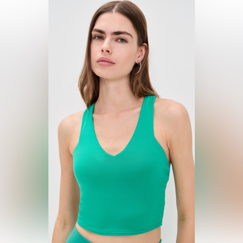 💚ALO Yoga💚 Airbrush Real Bra Tank In Spruce Green - Picture 2 of 9